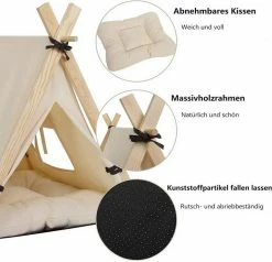 EUGAD Tierhaus, Tipi Hundezelt Katzenzelt 45x55x45cm Kätzchen Chihuahua Havaneser Kaninchen mit Kissen abnehmbar waschbar faltbar Weiß -EUGAD Verkäufe 57a3eeda 26fa 55f8 92ca bb28d8e8e618