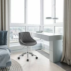 EUGAD Schreibtischstuhl (1 Stück), Bürohocker Rollhocker mit Rollen, Samt, höhenverstellbar, Rosa Dunkellgrau, Hellgrau -EUGAD Verkäufe 57b0481f c9c6 47ee 8556 d1db643e36f2