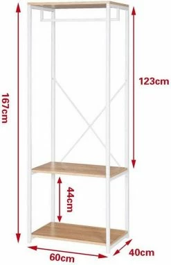 EUGAD Kleiderständer, Garderobenständer mit 2 Ablagen Holz Metall Schwarz-Hell Eiche Schwarz-Vintage, Weiß-Eiche -EUGAD Verkäufe 584ef92a c56d 55cc 8dcd 18300c86621e