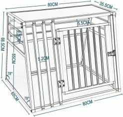 EUGAD Tiertransportbox, Hundetransportbox Alu Hundebox Reisebox Autobox für große Hunde Husky Samojede Weimaraner Border Collie Chow-Chow Shetland Sheepdog 80 x 65 x 65 cm XL Schwarz -EUGAD Verkäufe 58d69077 2b78 4f60 a49c 6dd680afffb7