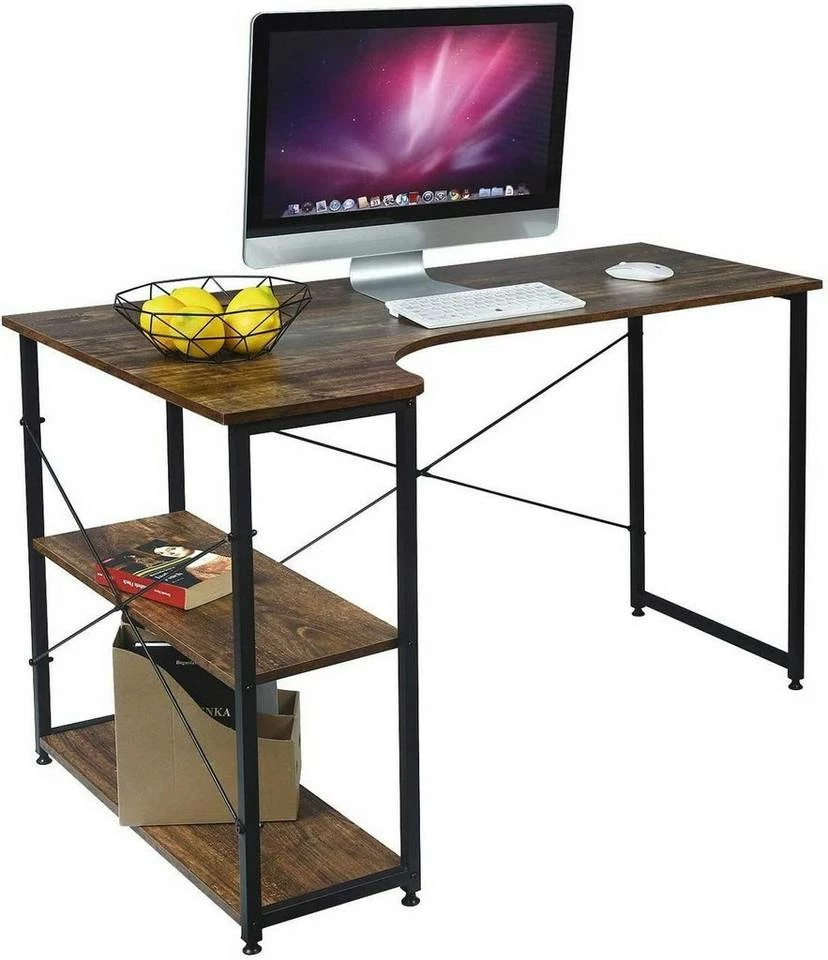 EUGAD Schreibtisch, PC-Tisch Bürotisch Arbeitstisch mit Bücherregal Holz 120x74x71,5 cm Hell Eiche Holz Vintage, Weiß+Hell Eiche 14 EUGAD Schreibtisch, PC-Tisch Bürotisch Arbeitstisch mit Bücherregal Holz 120x74x71,5 cm Hell Eiche Holz Vintage, Weiß+Hell Eiche – Bild 12