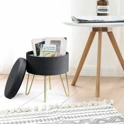 EUGAD Sitzhocker, Samthocker mit Stauraum, rund, mit stabilen goldenen Metallfüßen, Türkis Dunkelgrau, Dunkelgrün, Hellgrau, Rosa, Türkis 55 EUGAD Sitzhocker, Samthocker mit Stauraum, rund, mit stabilen goldenen Metallfüßen, Türkis Dunkelgrau, Dunkelgrün, Hellgrau, Rosa, Türkis -EUGAD Verkäufe 5977e561 8096 5b48 9f79 5d87c9e6f830