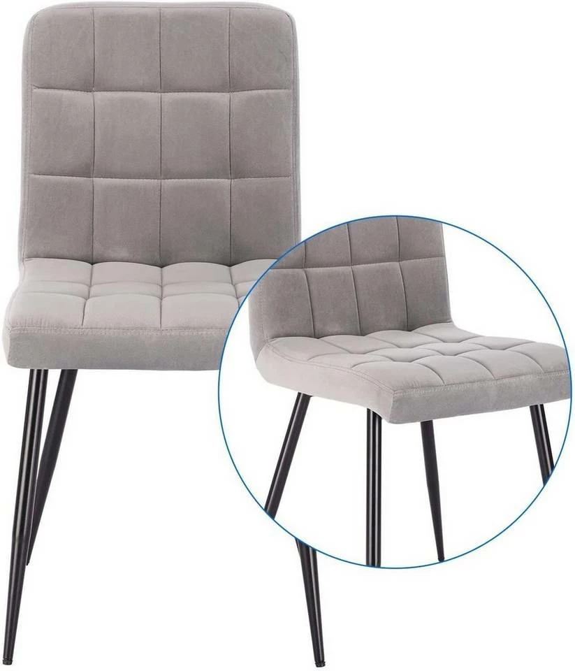 EUGAD Esszimmerstuhl (4 Stück), Polsterstuhl Wohnzimmerstuhl Samtstuhl Sessel mit Rückenlehne, Metallbeine, Sitzfläche aus Samt, Blau Creme, Dunkelgrau, Hellgrau, Rosa 13 EUGAD Esszimmerstuhl (4 Stück), Polsterstuhl Wohnzimmerstuhl Samtstuhl Sessel mit Rückenlehne, Metallbeine, Sitzfläche aus Samt, Blau Creme, Dunkelgrau, Hellgrau, Rosa – Bild 11