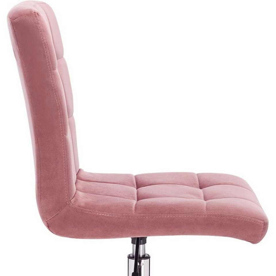 EUGAD Schreibtischstuhl, Arbeitshocker Bürohocker Samt Metall, 360° drehbar, Rosa Hellgrau 9 EUGAD Schreibtischstuhl, Arbeitshocker Bürohocker Samt Metall, 360° drehbar, Rosa Hellgrau – Bild 7