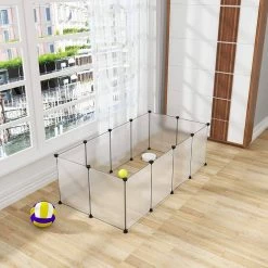 EUGAD Freigehege, Freigehege für Kaninchen Hasen Meerschweinchen Welpenauslauf DIY, 12 Platten 145 x 75 x 46 cm Grau, Schwarz, Transparent, Weiß -EUGAD Verkäufe 5b74d48f 9825 48f5 9d79 76ae4b0fdcc3