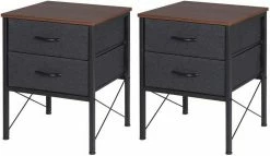 EUGAD Nachttisch (1-St), mit 2 Schubladen Couchtisch Beistelltisch für Wohnzimmer Nachtkommode Nachtschrank für Schlafzimmer industrieller Stil -EUGAD Verkäufe 5b8f2ac9 394f 4347 88cf 56b2cd6f5c0b