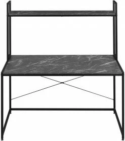 EUGAD Schreibtisch, PC-Tisch Bürotisch Arbeitstisch mit Bücherregal Holz 120x60x140 cm Schwarz-Marmor Schwarz-Vintage -EUGAD Verkäufe 5be32922 dc5f 5b57 b9f4 43a55552e97f