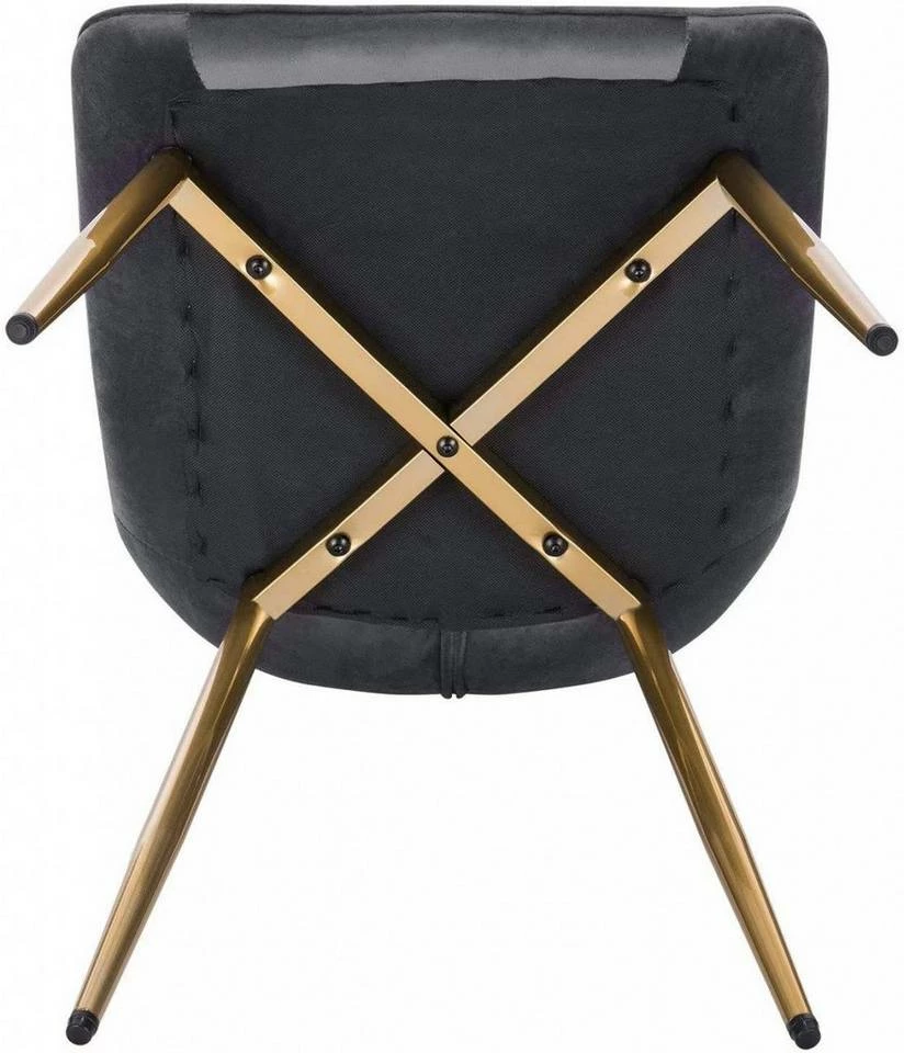 EUGAD Esszimmerstuhl, 4er-Set Küchenstühle Wohnzimmerstuhl mit Rückenlehne, Samt Sitzfläche, Gold Beine Grau Dunkelgrün, Rosa, Schwarz 10 EUGAD Esszimmerstuhl, 4er-Set Küchenstühle Wohnzimmerstuhl mit Rückenlehne, Samt Sitzfläche, Gold Beine Grau Dunkelgrün, Rosa, Schwarz – Bild 8