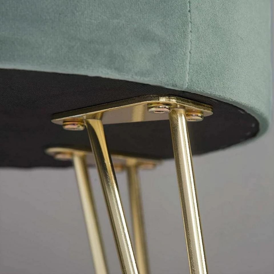 EUGAD Sitzhocker, Samthocker mit Stauraum, rund, mit stabilen goldenen Metallfüßen, Türkis Dunkelgrau, Dunkelgrün, Hellgrau, Rosa, Türkis 8 EUGAD Sitzhocker, Samthocker mit Stauraum, rund, mit stabilen goldenen Metallfüßen, Türkis Dunkelgrau, Dunkelgrün, Hellgrau, Rosa, Türkis – Bild 6