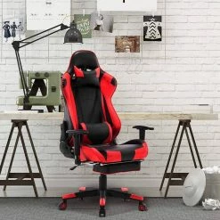 EUGAD Gaming Chair, Bürostuhl Schreibtischstuhl, Kunstleder, mit Ledenkissen Kopfstütze einstellbaren Armlehnen Weiß Grau, Rot, Weiß -EUGAD Verkäufe 5d2c7079 8b22 5cf0 838b e37c10f7bace