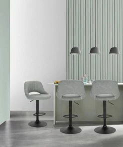 EUGAD Barhocker (2 St), 2er-Set 360° drehbar stufenlos höhenverstellbar mit Rückenlehne aus Kunstleder und Stahl Dunkelbraun Anthrazit, Grau -EUGAD Verkäufe 5fb8f351 171d 5992 a120 ea2f8e565952