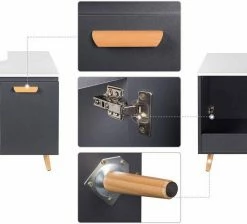EUGAD Waschbeckenunterschrank Badschrank Unterschrank mit 2 Türe Weiß Grau, Schwarz, Weiß -EUGAD Verkäufe 6025a4e0 25e2 5e22 9abe bb16e8f1e42c