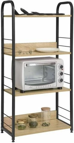 EUGAD Küchenregal, Standregal Metallregal mit 4 Ablagen, Breite 30 cm