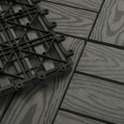 EUGAD WPC-Fliesen, WPC Fliesen Klickfliesen in Holzoptik 11 Stücke für 1m² Grau Anthrazit, Braun, Coffee, Hellgrau -EUGAD Verkäufe 60a97872 2336 5e7a 8a7d 1c57136ae04d