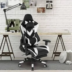 EUGAD Gaming Chair, Bürostuhl, Gaming Stuhl, Kunstleder, mit einstellbaren Armlehnen Rot Blau, Schwarz, Wei&szlig; -EUGAD Verkäufe 61e08ce5 a27c 5381 b46a 74741f08936c