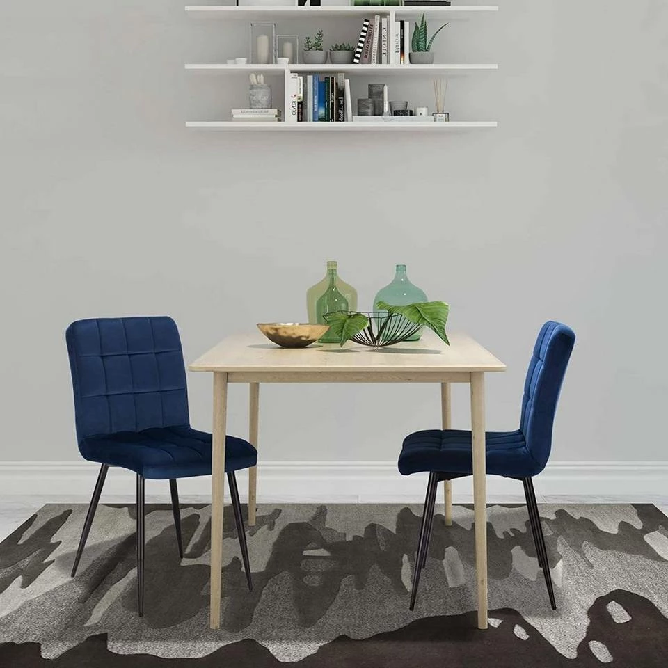 EUGAD Esszimmerstuhl (4 Stück), Polsterstuhl Wohnzimmerstuhl Samtstuhl Sessel mit Rückenlehne, Metallbeine, Sitzfläche aus Samt, Blau Creme, Dunkelgrau, Hellgrau, Rosa 4 EUGAD Esszimmerstuhl (4 Stück), Polsterstuhl Wohnzimmerstuhl Samtstuhl Sessel mit Rückenlehne, Metallbeine, Sitzfläche aus Samt, Blau Creme, Dunkelgrau, Hellgrau, Rosa – Bild 2