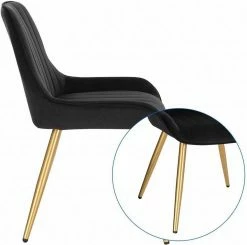 EUGAD Esszimmerstuhl, 4 Stücke Retro Küchenstuhl Sitzfläche aus Samt mit Metallbeine Dunkelgrün Bordeaux, Dunkelgrau, Dunkelgr&uuml;n, Hellgrau, Rosa, Schwarz -EUGAD Verkäufe 631a70ed 5263 59a8 9892 9a99b18f749c