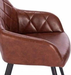 EUGAD Esszimmerstuhl, aus Kunstleder mit Armlehnen und Rückenlehne Gestell aus Metall Schwarz Braun, Dunkelbraun, Dunkelgrau -EUGAD Verkäufe 63cb2273 b692 533c b87c 2e7a150c47f5