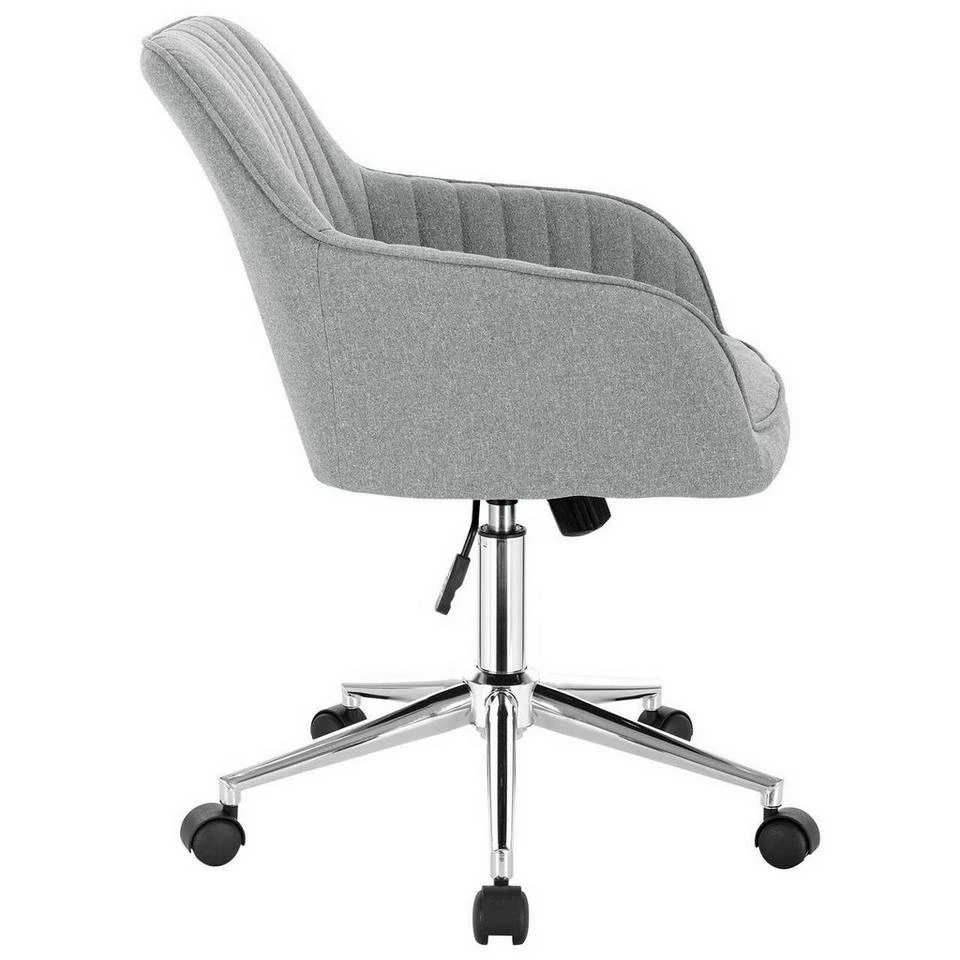 EUGAD Schreibtischstuhl, Bürostuhl Bürohocker Rollhocker aus Leinen Hellgrau Duneklgrau 6 EUGAD Schreibtischstuhl, Bürostuhl Bürohocker Rollhocker aus Leinen Hellgrau Duneklgrau – Bild 4