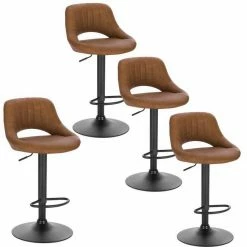 EUGAD Barhocker, 4er-Set Tresenhocker aus Kunstleder Gestell aus Stahl Dunkelbraun Anthrazit, Grau -EUGAD Verkäufe 67d8b561 73b6 55e9 be6d 0c31902748fa