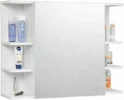 EUGAD Spiegelschrank Badezimmerspiegel Hängeschrank mit 8 Ablagen mit Tür Weiß -EUGAD Verkäufe 6890d845 a199 5fbb ab72 c26a5ba0e58c