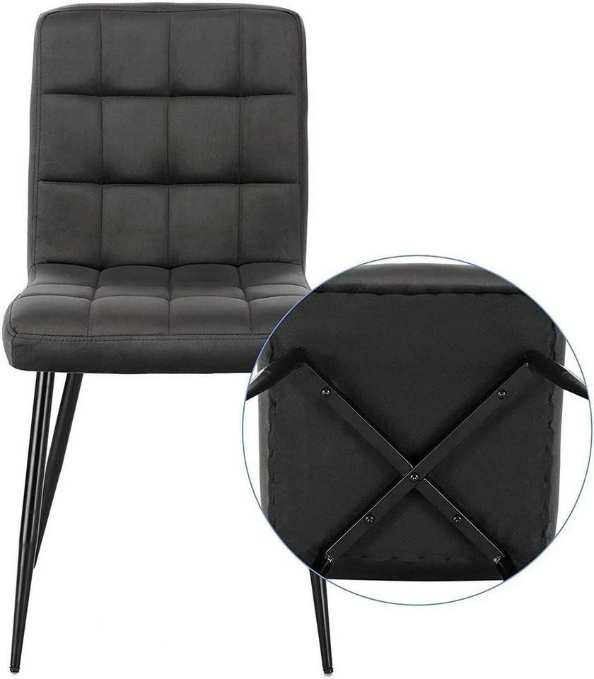 EUGAD Esszimmerstuhl (4 Stück), Polsterstuhl Wohnzimmerstuhl Samtstuhl Sessel mit Rückenlehne, Metallbeine, Sitzfläche aus Samt, Blau Creme, Dunkelgrau, Hellgrau, Rosa 32 EUGAD Esszimmerstuhl (4 Stück), Polsterstuhl Wohnzimmerstuhl Samtstuhl Sessel mit Rückenlehne, Metallbeine, Sitzfläche aus Samt, Blau Creme, Dunkelgrau, Hellgrau, Rosa – Bild 30