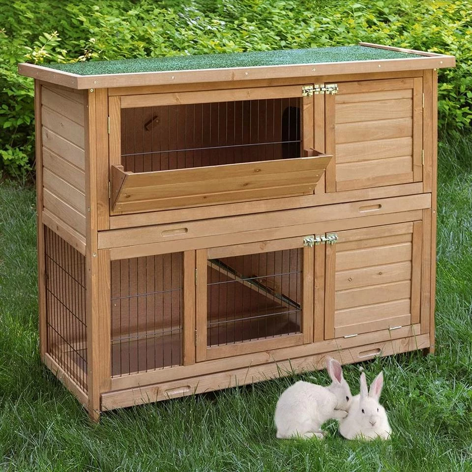 EUGAD Tierhaus, Hasenstall Kaninchenstall Hasenkäfig Kleintierstall Meerschweinchen Massivholz Hellrot 120 x 50 x 100,5 cm Grau-Weiß, Hellbraun 12 EUGAD Tierhaus, Hasenstall Kaninchenstall Hasenkäfig Kleintierstall Meerschweinchen Massivholz Hellrot 120 x 50 x 100,5 cm Grau-Weiß, Hellbraun – Bild 10