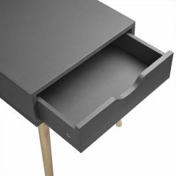 EUGAD Nachttisch, Beistelltisch mit Schublade Nachtkommode, Holzbeine MDF, Grau Weiß -EUGAD Verkäufe 6afc54bb 0768 5147 9e56 65282dd7610d