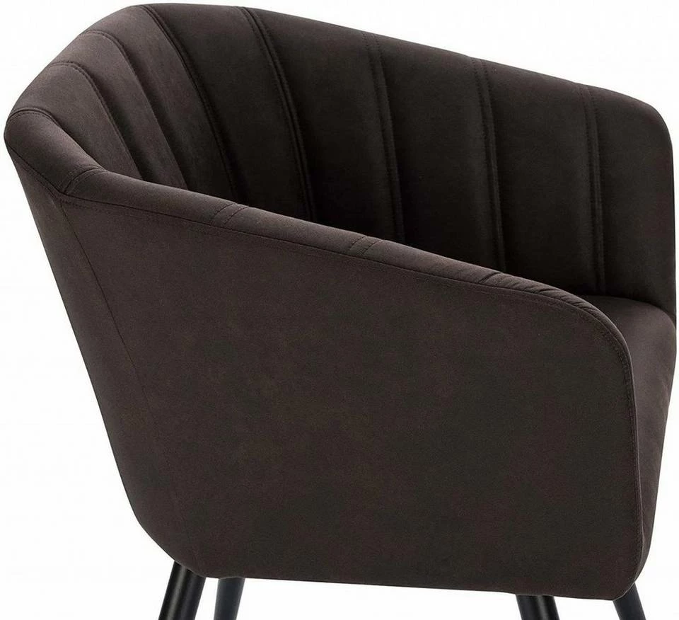 EUGAD 4-Fußstuhl, 6er-Set Esszimmerstuhl Polsterstuhl aus Stoffbezug Grau Dunkelbraun 19 EUGAD 4-Fußstuhl, 6er-Set Esszimmerstuhl Polsterstuhl aus Stoffbezug Grau Dunkelbraun – Bild 17