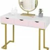 EUGAD Schminktisch (1-St), Schminktisch Frisiertisch Kommode mit Spiegel modern Kosmetiktisch mit 3 Schubladen Weiß-Rosa-Golden -EUGAD Verkäufe 6ba33224 a34b 4b7a a776 bd4b01ba0c10