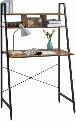 EUGAD Schreibtisch, Bürotisch Computertisch Arbeitstisch PC Tisch mit Ablage Holz Stal Holz Vintage+schwarz Hell Eiche+schwarz -EUGAD Verkäufe 6becfe85 d084 566c a96e 1429191ebdd0