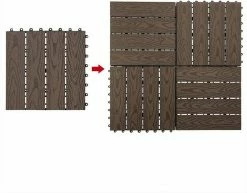 EUGAD WPC-Fliesen, WPC Fliesen Klickfliesen in Holzoptik 11 Stücke für 1m² Grau Anthrazit, Braun, Coffee, Hellgrau -EUGAD Verkäufe 6c1f7662 b9f9 5c3e b6d2 22f193948780