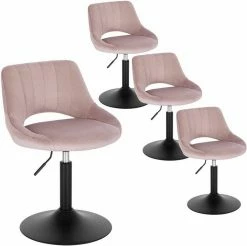 EUGAD Barhocker (4 St), Barstuhl Barsessel Sessel Loungesessel höhenverstellbar Clubsessel Cocktailsessel Drehsessel Samt Sitzhöhe 40–55 cm Schwarz Dunkelgrau, Rosa -EUGAD Verkäufe 6ca85be4 6e19 40b8 a1b7 324a798e53e2