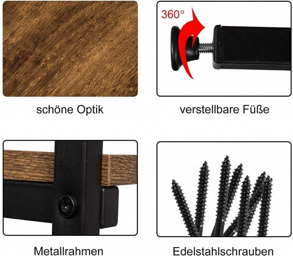EUGAD Schreibtisch, Computertisch Büromöbel Couchtisch mit Ablage Holz Stahl Schwarz+Beigebraun Industrie-design 16 EUGAD Schreibtisch, Computertisch Büromöbel Couchtisch mit Ablage Holz Stahl Schwarz+Beigebraun Industrie-design – Bild 14