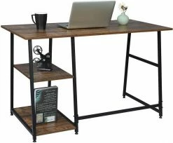 EUGAD Schreibtisch (1-St), Computertisch Bürotisch mit Ablage, 120x60x76cm, Holz Vintage -EUGAD Verkäufe 6e7a4d21 d952 5923 990e 8e5a2426d5e9