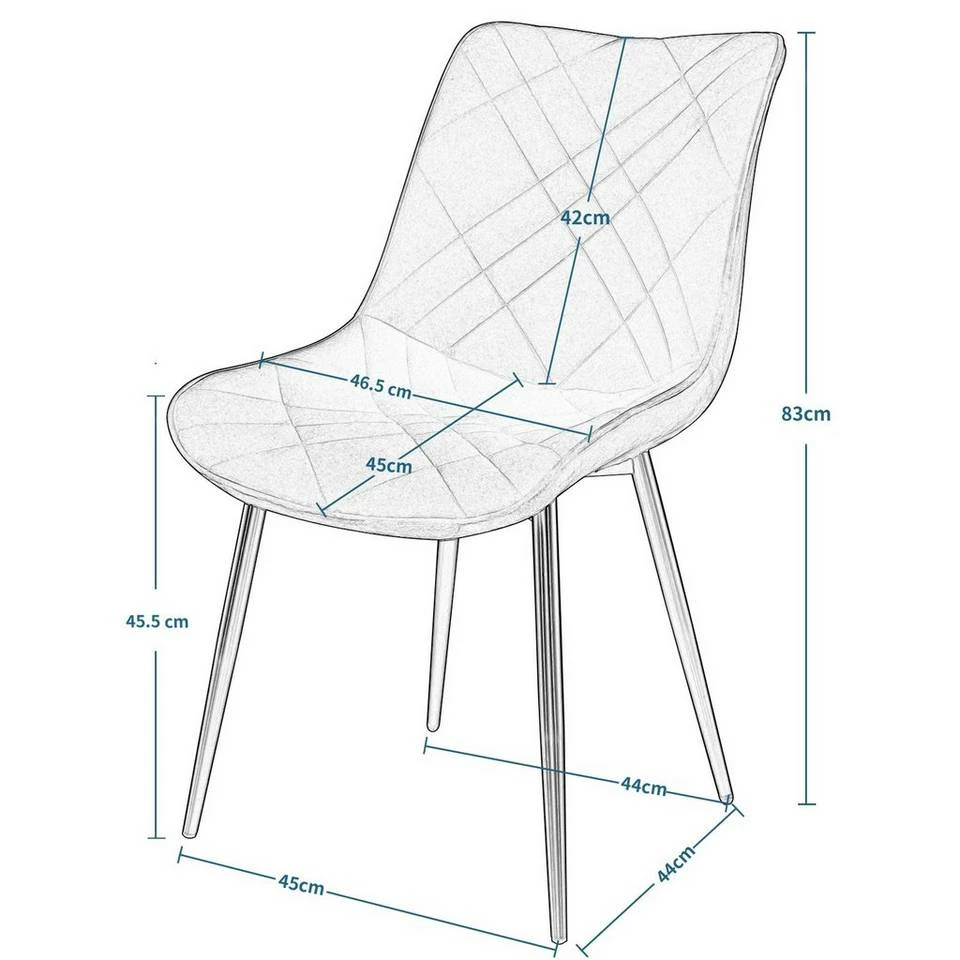 EUGAD Esszimmerstuhl (2 Stück), Küchenstuhl, Polsterstuhl Stuhl,Wohnzimmerstuhl ohne Armlehne, Metallbeine, Samt, Hellgrau Dunkelgrau, Schwarz 21 EUGAD Esszimmerstuhl (2 Stück), Küchenstuhl, Polsterstuhl Stuhl,Wohnzimmerstuhl ohne Armlehne, Metallbeine, Samt, Hellgrau Dunkelgrau, Schwarz – Bild 19