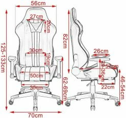 EUGAD Gaming-Stuhl (1 Stück), mit Fußstütze Racing Stuhl Drehstuhl Bürostuhl Schreibtischstuhl PC Stuhl mit Wippfunktion Höhenverstellbar Kunstleder Weiß Grau, Rot, Weiß -EUGAD Verkäufe 6f4c370a b1aa 4895 a3d3 92e3bc099653