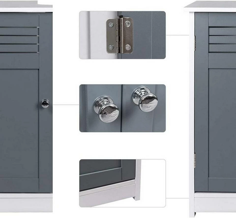 EUGAD Waschbeckenunterschrank Unterschrank Badezimmerschrank Waschtisch Badschrank mit 2 Türen 60x30x60cm aus MDF Weiß+Natur Weiß+Grau, Weiß+Natur 14 EUGAD Waschbeckenunterschrank Unterschrank Badezimmerschrank Waschtisch Badschrank mit 2 Türen 60x30x60cm aus MDF Weiß+Natur Weiß+Grau, Weiß+Natur – Bild 12