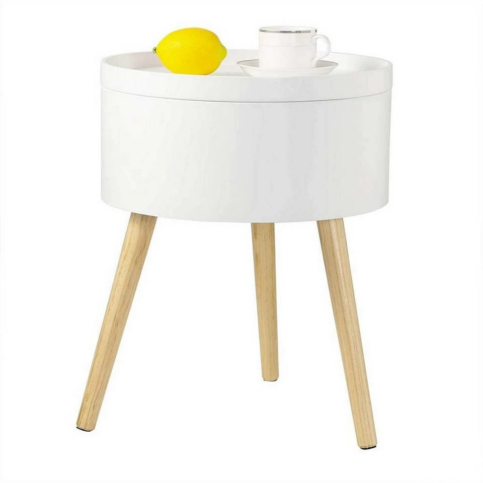 EUGAD Nachttisch, 2er-Set Beistelltisch mit Stauraum Nachtkommode Nachtschrank Holzbeine MDF 38x38x48,5cm Weiß 5 EUGAD Nachttisch, 2er-Set Beistelltisch mit Stauraum Nachtkommode Nachtschrank Holzbeine MDF 38x38x48,5cm Weiß – Bild 4