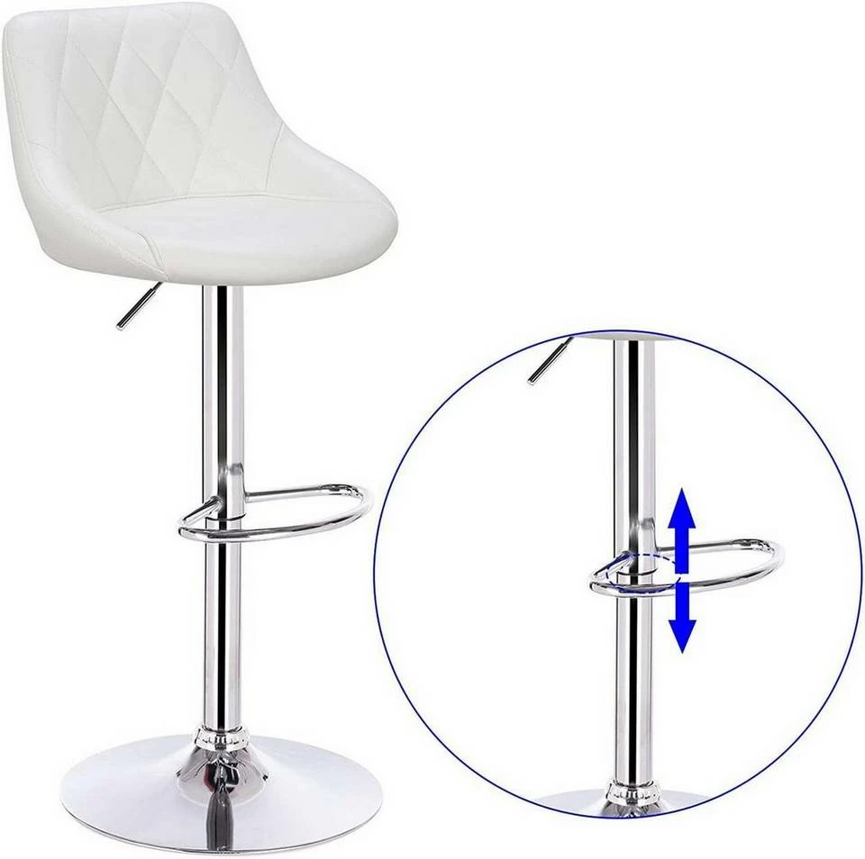 EUGAD Barhocker, 2er-Set Barstühle, höhenverstellbar, 360°drehbar Weiß Bordeaux, Cremeweiß, Grau, Khaki, Rot, Schwarz, Weiß 8 EUGAD Barhocker, 2er-Set Barstühle, höhenverstellbar, 360°drehbar Weiß Bordeaux, Cremeweiß, Grau, Khaki, Rot, Schwarz, Weiß – Bild 6