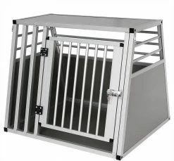 EUGAD Tiertransportbox, Hundetransportbox Alu Hundebox Reisebox Autobox für große Hunde Husky Samojede Weimaraner Border Collie Chow-Chow Shetland Sheepdog 80 x 65 x 65 cm XL Silber -EUGAD Verkäufe 71a85555 f862 5f3f b3a7 a690c138d333