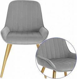 EUGAD Esszimmerstuhl, 4 Stücke Retro Küchenstuhl Sitzfläche aus Samt mit Metallbeine Dunkelgrün Bordeaux, Dunkelgrau, Dunkelgr&uuml;n, Hellgrau, Rosa, Schwarz -EUGAD Verkäufe 71b36dcb fe42 5918 b8b7 c601466a80ab