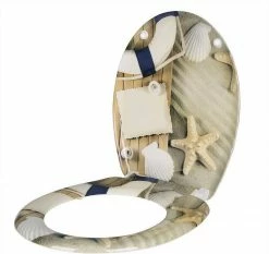 EUGAD WC-Sitz, Toilettendeckel mit Absenkautomatik Sandstrand