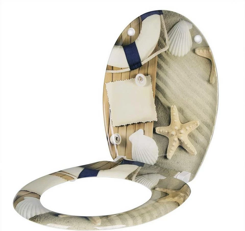 EUGAD WC-Sitz, Toilettendeckel mit Absenkautomatik Sandstrand 3 EUGAD WC-Sitz, Toilettendeckel mit Absenkautomatik Sandstrand