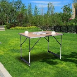 EUGAD Campingtisch, Campingtisch Alu Klapptisch, Tischplatte aus MDF, Schwarz Eiche, Grau -EUGAD Verkäufe 71c5fdbe 20be 579e b418 ce5d18853199