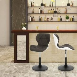 EUGAD Barhocker (4 St), niedriger Barhocker 360° Drehstuhl mit Rückenlehne 120kg belastbar Stuhl höhenverstellbar Kunstleder Sitzhöhe 40-54cm Dunkelbraun Weiß Anthrazit+Weiß, Dunkelbraun+Weiß -EUGAD Verkäufe 7231c470 55b5 4ebb a1b8 75addb593de6