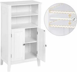 EUGAD Badkommode, Badschrank Beistellschrank, mit Doppeltür, 4 Fächern, MDF, Weiß 17 EUGAD Badkommode, Badschrank Beistellschrank, mit Doppeltür, 4 Fächern, MDF, Weiß -EUGAD Verkäufe 72b33679 3cd2 5790 bba8 f53f95bb38c7