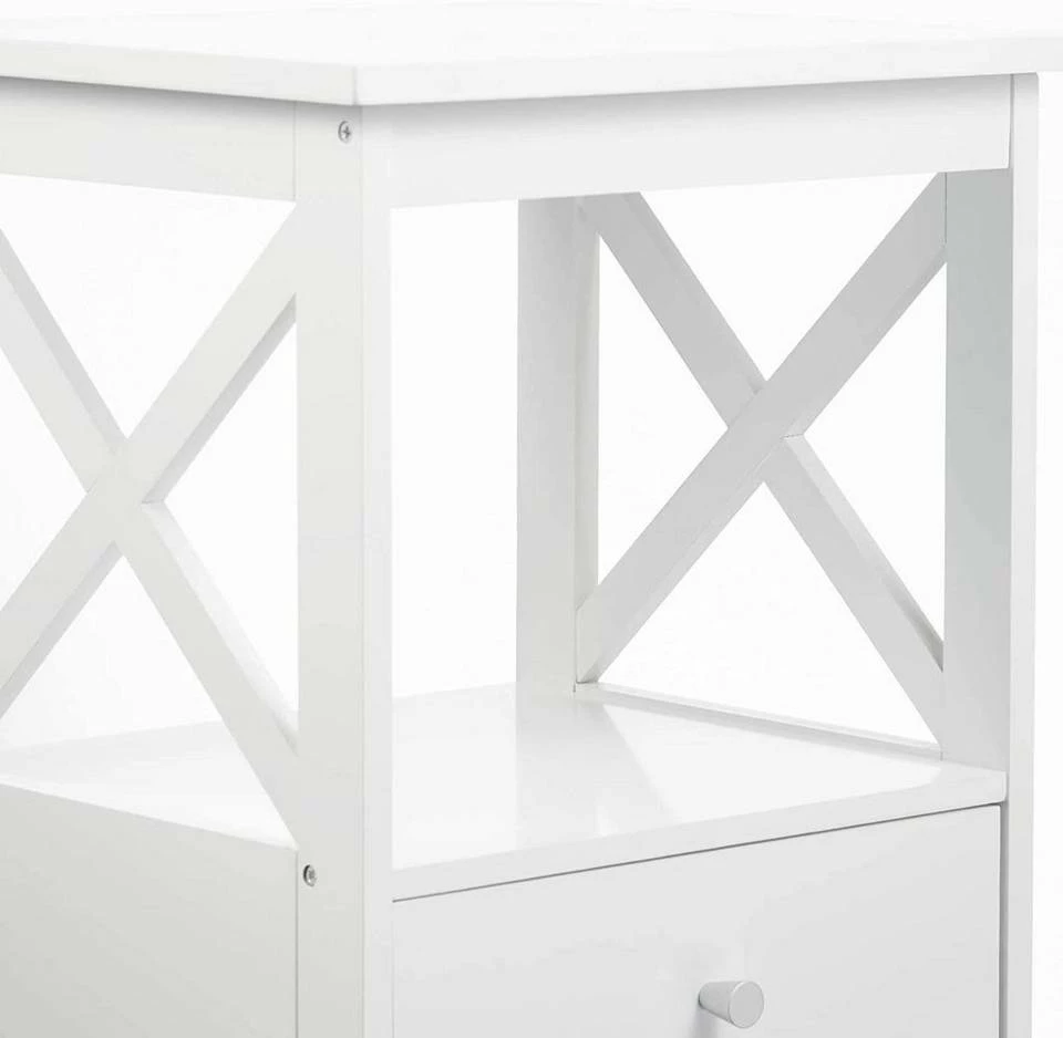 EUGAD Nachttisch, 2er-Set Beistelltisch Nachtschrank Nachtkommode Sofatisch aus MDF mit Schublade und Ablage für Schlafzimmer oder Wohnzimmer Weiß 7 EUGAD Nachttisch, 2er-Set Beistelltisch Nachtschrank Nachtkommode Sofatisch aus MDF mit Schublade und Ablage für Schlafzimmer oder Wohnzimmer Weiß – Bild 5
