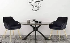 EUGAD Polsterstuhl (Set, 1 Stück), Esszimmerstuhl Küchenstuhl Samt, mit goldener Metallbeinen Blau, Bordeaux, Dunkelgrau, Dunkelgrün, Hellgrau, Rosa, Schwarz -EUGAD Verkäufe 72daf4dd 0582 4621 a77f 3e7fda946a57