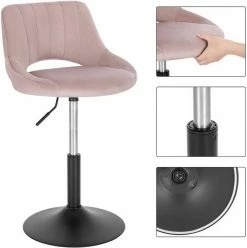 EUGAD Barhocker (4 St), Barstuhl Barsessel Sessel Loungesessel höhenverstellbar Clubsessel Cocktailsessel Drehsessel Samt Sitzhöhe 40–55 cm Schwarz Dunkelgrau, Rosa -EUGAD Verkäufe 740292f9 7d49 4e00 b10a 072febd32906